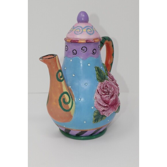Milson & Louis Floral Design Hand Painted Teapot RARE - Picture 5 of 11